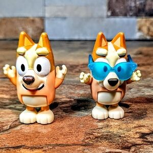 Bluey Action Figures Set - Orange and Blue